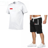 New Fashion Sportsuit and Tee Shirt Set Mens T Shirt Shorts + Short Pants Men Summer Tracksuit Men Casual Brand Tee Shirts