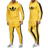 2019 The New  Brand Tracksuit Fashion Men Sportswear Two Piece Sets All Cotton Fleece Thick hoodie+Pants Sporting Suit