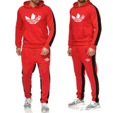 2019 The New  Brand Tracksuit Fashion Men Sportswear Two Piece Sets All Cotton Fleece Thick hoodie+Pants Sporting Suit