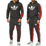 2019 The New  Brand Tracksuit Fashion Men Sportswear Two Piece Sets All Cotton Fleece Thick hoodie+Pants Sporting Suit